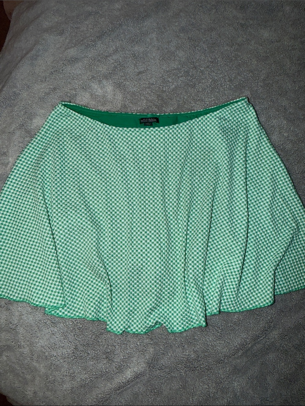 wild fable Mint Green Gingham Circle Skirt